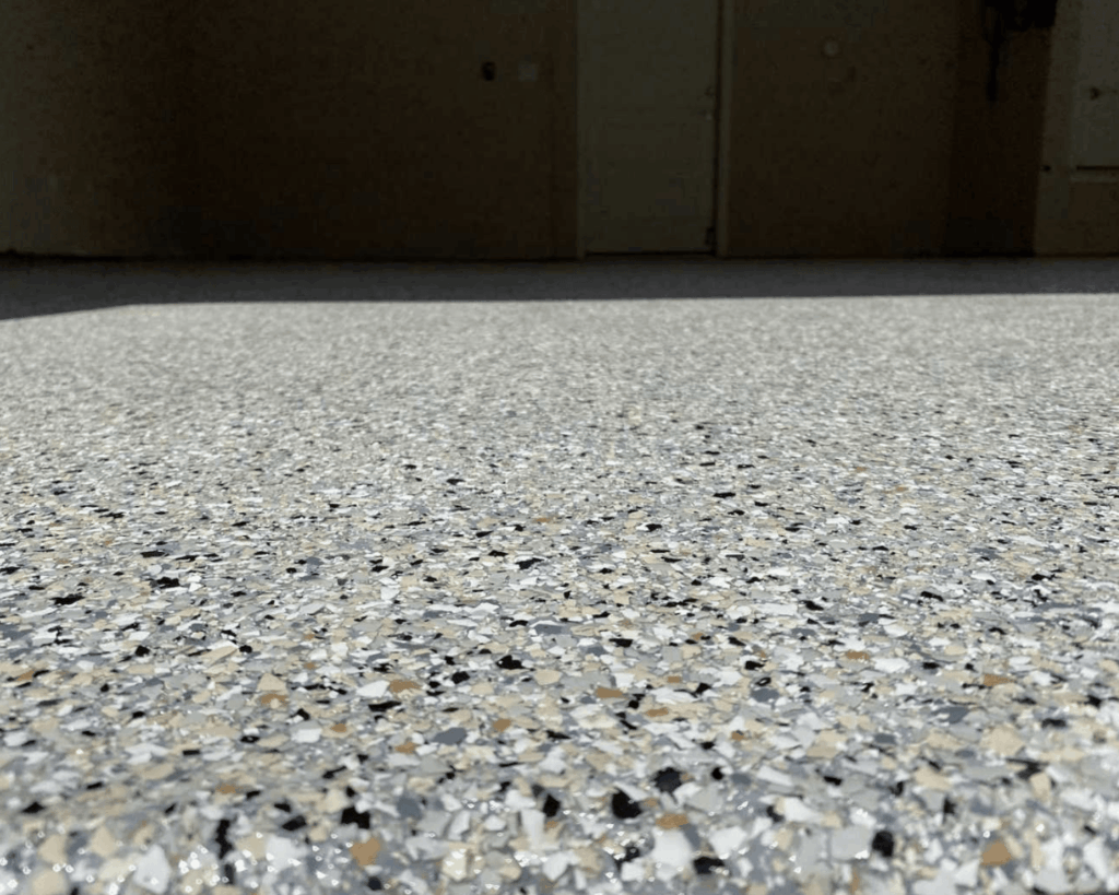 Garage epoxy flooring for a new garage renovation project.