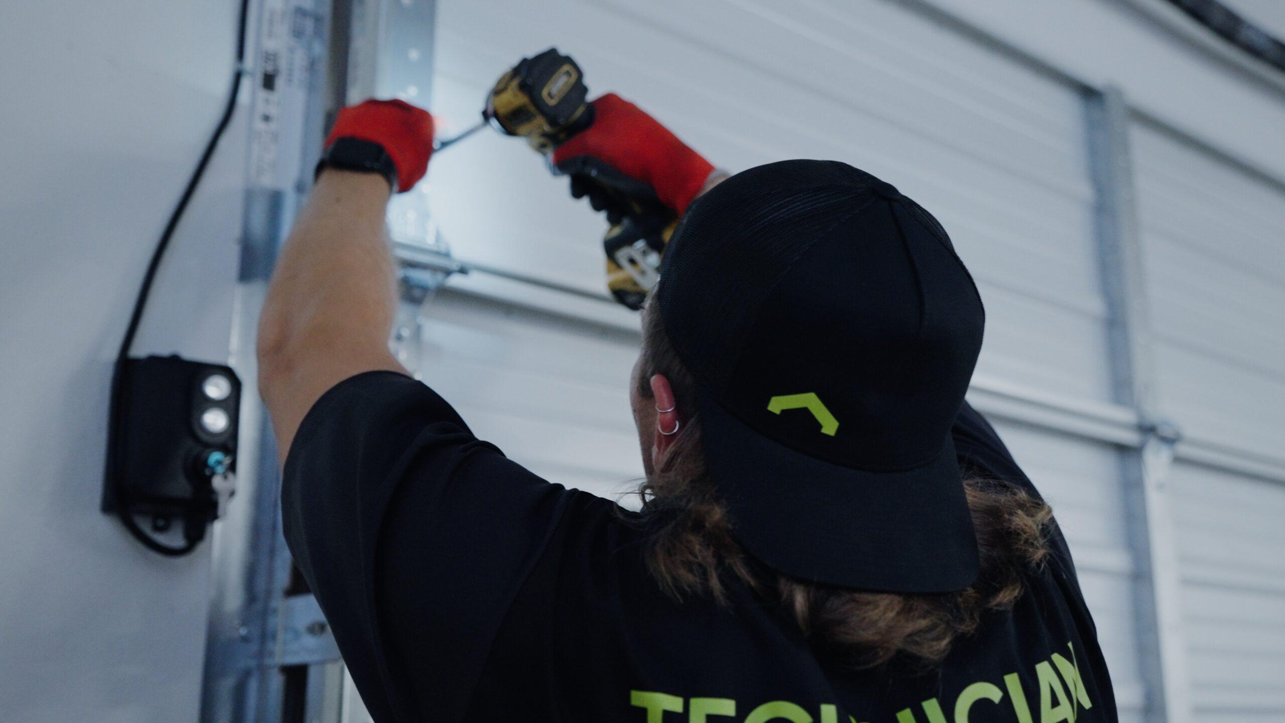 A garage door replacement project take place.