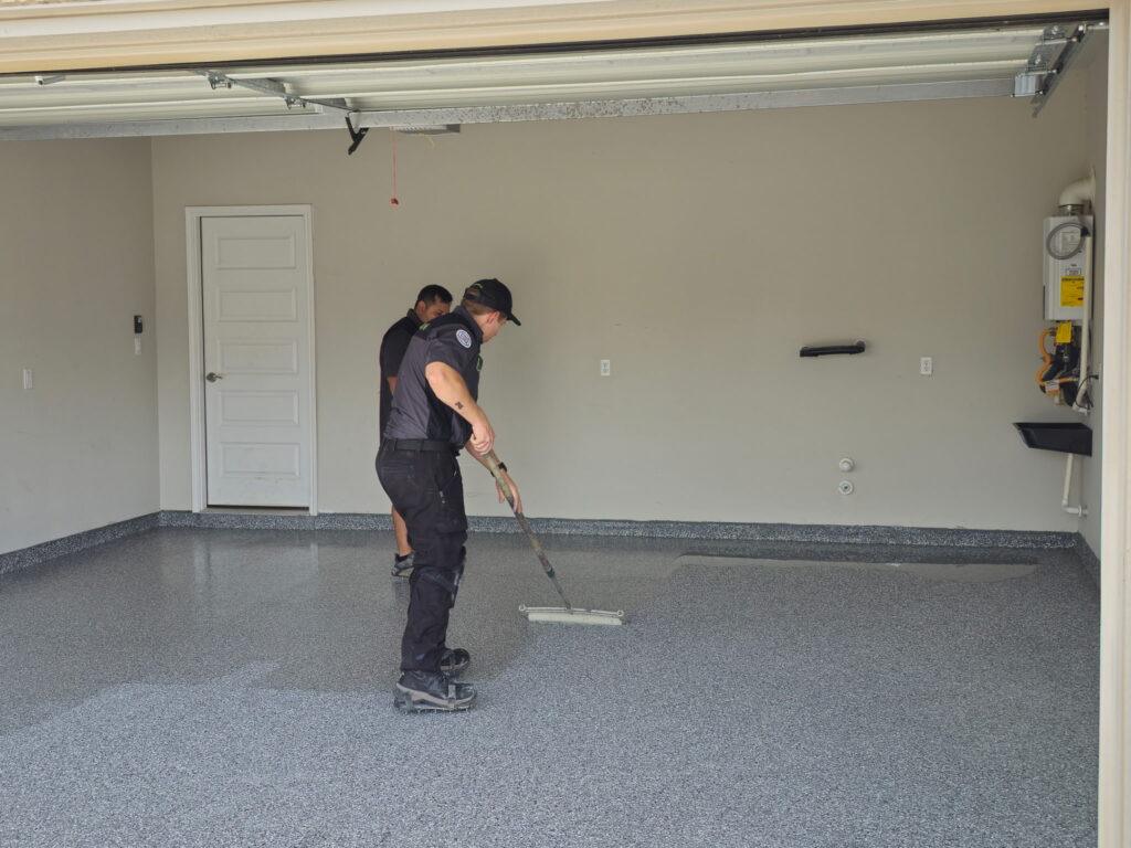 Epoxy flooring going in on a residential property.